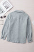 Lattice Texture Retro Flap Pocket Button Shacket